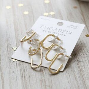 SUGARFIX By BAUBLEBAR Gold Tone Hoop Earrings Set Rhinestone earrings